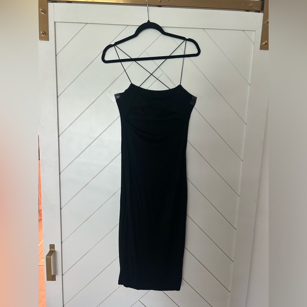 T by Alexander Wang black bodycon midi dress - S